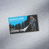 Druk Wassen Beer Power Washer House Cleaning Magnetisch Visitekaartje (Voorbeeld)
