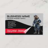 Druk Wassen Beer Power Washer House Cleaning Visitekaartje (Voorkant)