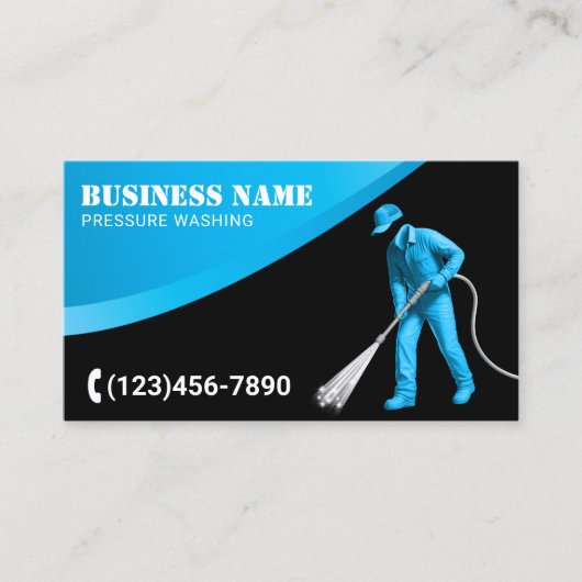 Druk Wassen Blauwe Machtswasmachine Moderne het Sc Visitekaartje (Voorkant)