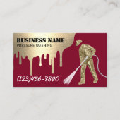 Druk Wassen Gouden Macht Wasmachine Schoonmaken Ro Visitekaartje (Voorkant)