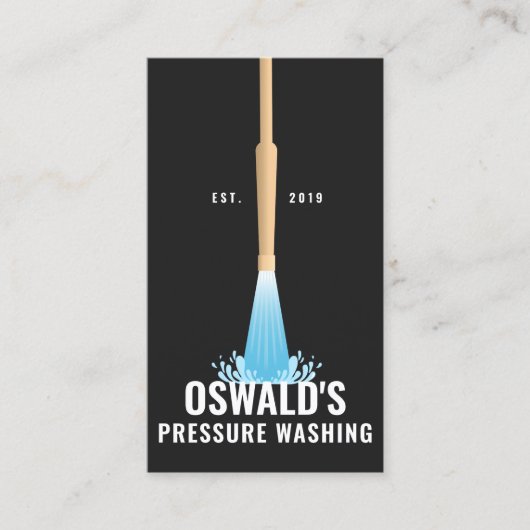 Druk wassen, gouden power wash Pistool Visitekaartje (Voorkant)