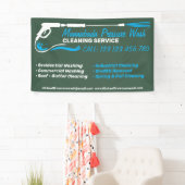 Druk wassen Groene Power Wash Cleaner Shop Spandoek (Insitu)