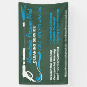 Druk wassen Groene Power Wash Cleaner Shop Spandoek (Verticaal)