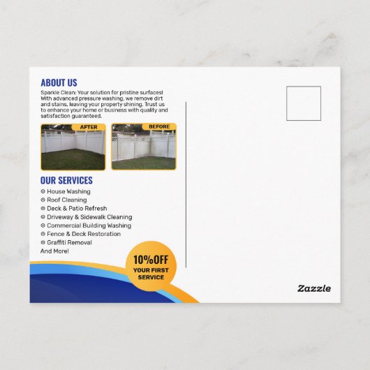 Druk Wassen Huis Raam Reiniging Power Wash Briefkaart (Achterkant)