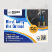 Druk Wassen Huis Raam Reiniging Power Wash Briefkaart (Voorkant)