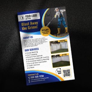 Druk Wassen Huis Raam Reiniging Power Wash Flyer