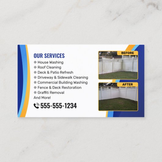 Druk Wassen Huis Raam Reiniging Power Wash Visitekaartje (Achterkant)