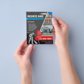 Druk wassen huis reiniging power wasmachine flyer (Hand)