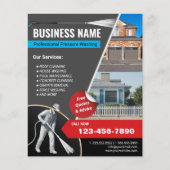 Druk wassen huis reiniging power wasmachine flyer (Voorkant)