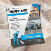 Druk wassen huis reiniging power wasmachine flyer