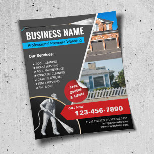 Druk wassen huis reiniging power wasmachine flyer