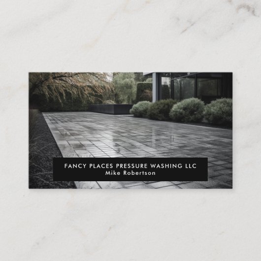 Druk wassen huis schoonmaken Power Wash Foto Visitekaartje (Voorkant)