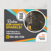 Druk wassen huis schoonmaken Power Wash Service Briefkaart (Voorkant)