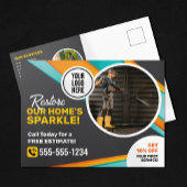 Druk wassen huis schoonmaken Power Wash Service Briefkaart