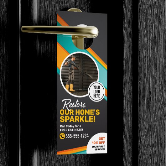 Druk wassen huis schoonmaken Power Wash Service Deurhanger