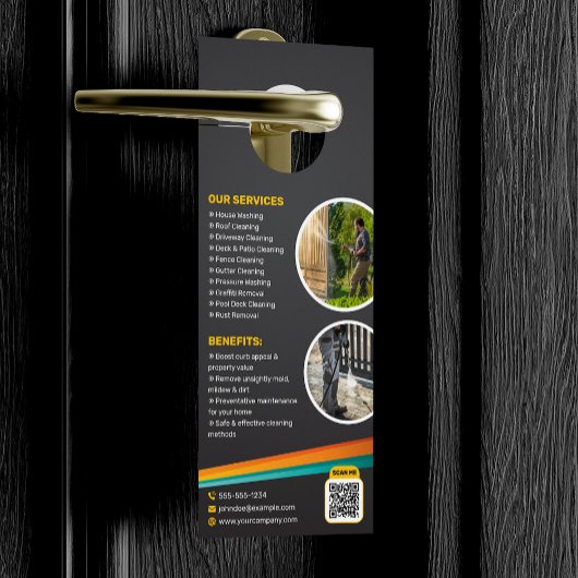 Druk wassen huis schoonmaken Power Wash Service Deurhanger