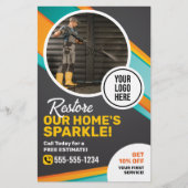 Druk wassen huis schoonmaken Power Wash Service Flyer (Voorkant)