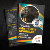 Druk wassen huis schoonmaken Power Wash Service Flyer