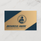 Druk wassen Logo Navy blauw & goud Visitekaartje (Voorkant)