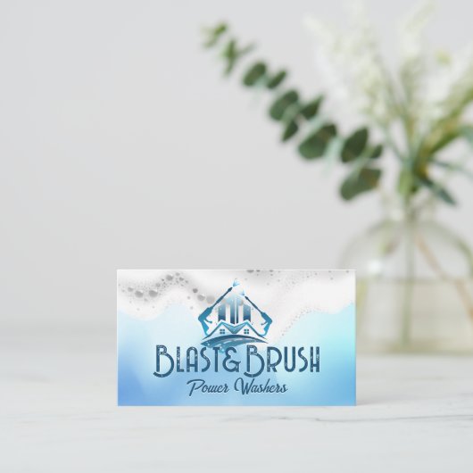 Druk wassen Logo | Zeepschuim Visitekaartje (Staand voorkant)