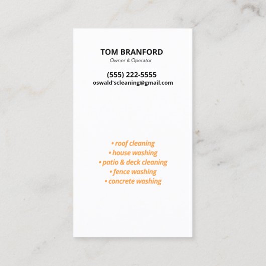 Druk Wassen Macht Patriottische Wassen Schoonmaken Visitekaartje (Achterkant)