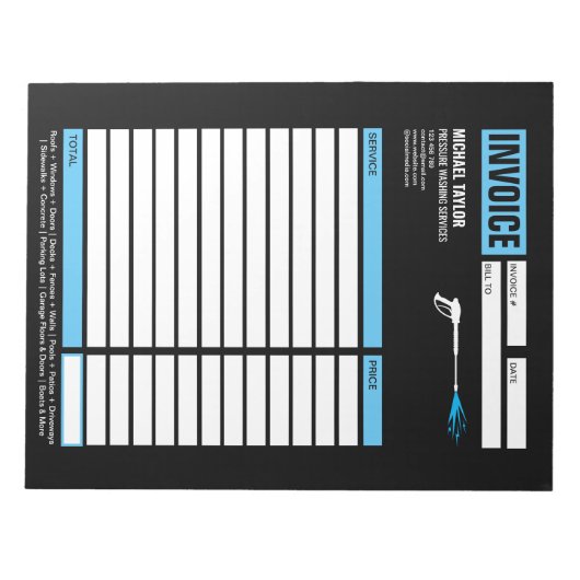 Druk wassen macht wassen ontvangstbewijs factuur notitieblok (Voorkant)