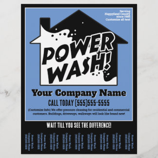 Druk Wassen Macht Wassen Scheur Blad Promo Flyer