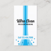 Druk wassen minimalistisch blauwe strepen reinigen visitekaartje (Voorkant)