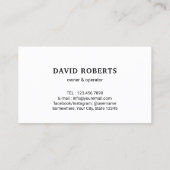 Druk wassen minimalistische blauwe schoonmaakservi visitekaartje (Achterkant)