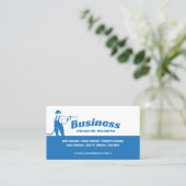 Druk wassen minimalistische blauwe schoonmaakservi visitekaartje (Staand voorkant)