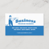 Druk wassen minimalistische blauwe schoonmaakservi visitekaartje (Voorkant)