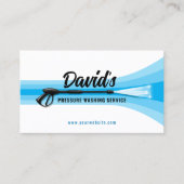 Druk Wassen Moderne Blauwe Strepen Schoonmaken Visitekaartje (Voorkant)