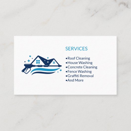 Druk wassen Power Wash Cleaning Professional Visitekaartje (Achterkant)