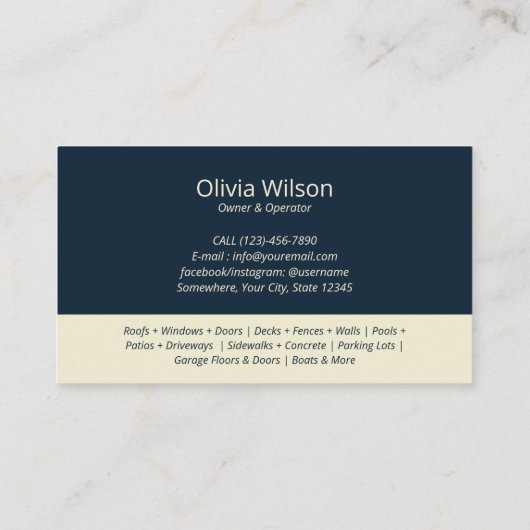 Druk Wassen Power Wash Huis schoonmaken Eenvoudig Visitekaartje (Achterkant)