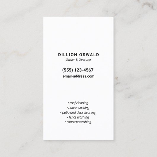 Druk wassen, Power Wash Pistool Visitekaartje (Achterkant)