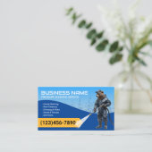 Druk wassen Power Washer Beer Blue Cleaning Visitekaartje (Staand voorkant)