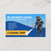 Druk wassen Power Washer Beer Blue Cleaning Visitekaartje (Voorkant)