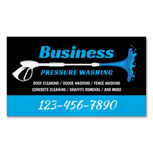 Druk wassen Power Washer Super Reiniging Magnetisch Visitekaartje (Voorkant)