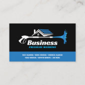 Druk wassen Power Washer Zwart Blauw Schoonmaken Visitekaartje (Voorkant)