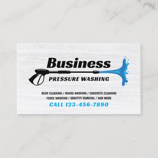 Druk wassen Power Wasmachine Huis schoonmaken Visitekaartje (Voorkant)