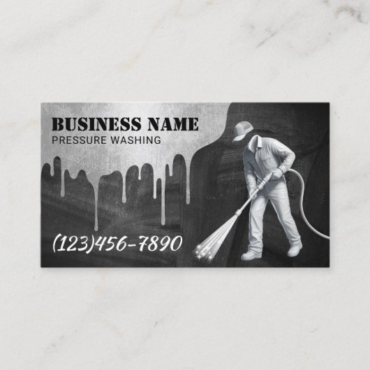 Druk wassen Power Wasmachine Huis schoonmaken Visitekaartje (Voorkant)