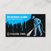 Druk wassen Power Wasmachine Zwart huis schoonmake Visitekaartje (Voorkant)