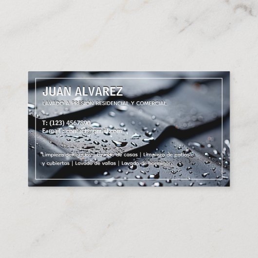 Druk wassen tweetalig Spaans Visitekaartje (Achterkant)