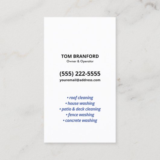 Druk Wassen Water Drops Power Auto Detailing Visitekaartje (Achterkant)