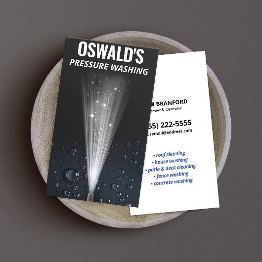 Druk Wassen Water Drops Power Auto Detailing Visitekaartje