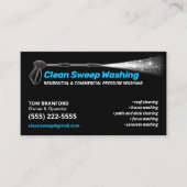 Druk Wassen Zwart Power Wash Cleaner Visitekaartje (Voorkant)