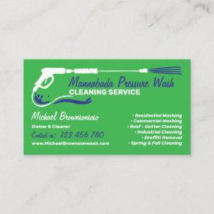 Druk Wassen Zwart Power Wash marine groen Visitekaartje