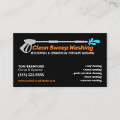 Druk Wassen Zwart Power Wash Reiniging Visitekaartje (Voorkant)