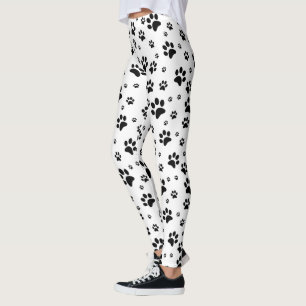 Druk zwart-wit en zwart-wit snoer leggings