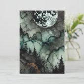 Drukbare Haunted Forest Halloween Alcohol Inkt Kaart (Staand voorkant)